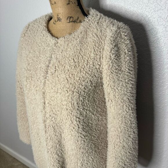 Aritzia Wilfred White Laboratorie Teddy Jacket Size XXS Oversized Sherpa Cozy - Picture 2 of 8